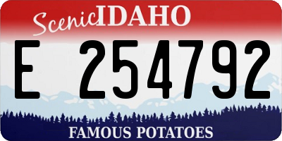 ID license plate E254792