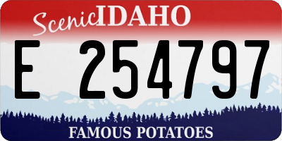 ID license plate E254797