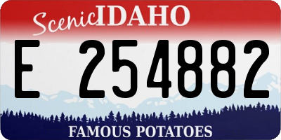 ID license plate E254882