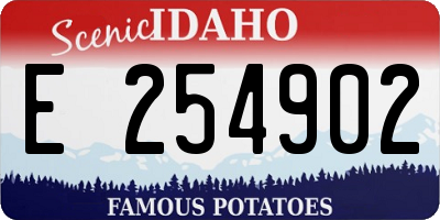 ID license plate E254902