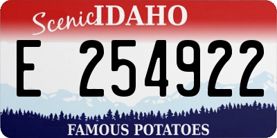 ID license plate E254922