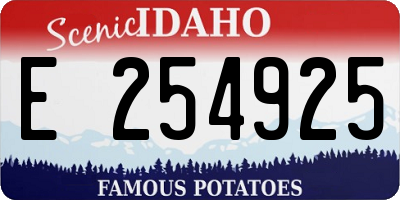 ID license plate E254925