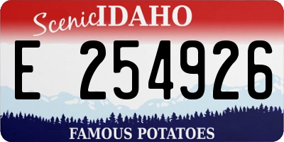 ID license plate E254926