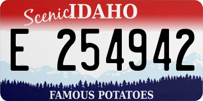 ID license plate E254942