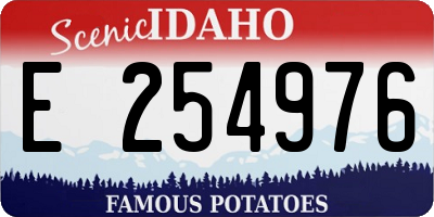 ID license plate E254976