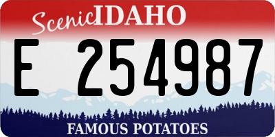 ID license plate E254987