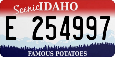 ID license plate E254997
