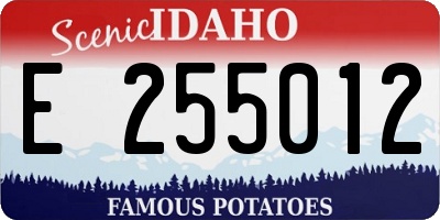 ID license plate E255012
