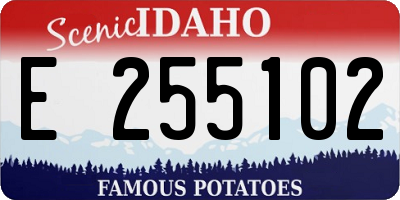 ID license plate E255102