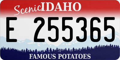 ID license plate E255365