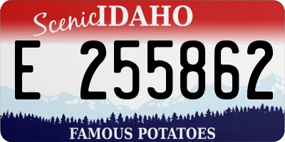 ID license plate E255862