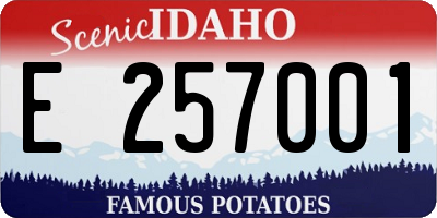 ID license plate E257001