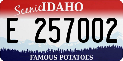 ID license plate E257002