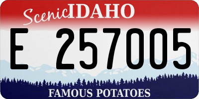 ID license plate E257005