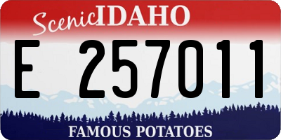 ID license plate E257011