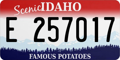 ID license plate E257017
