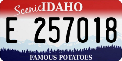 ID license plate E257018