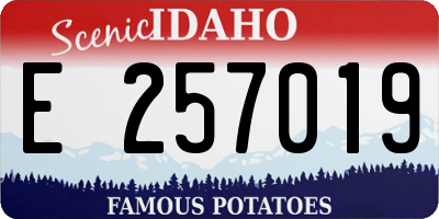 ID license plate E257019