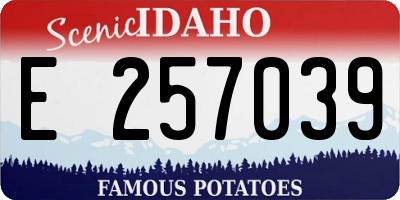 ID license plate E257039