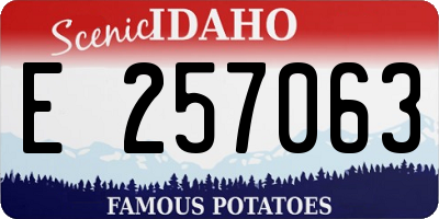 ID license plate E257063