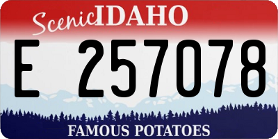 ID license plate E257078