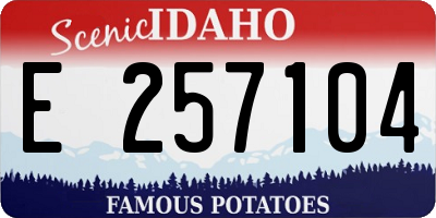 ID license plate E257104