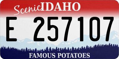 ID license plate E257107