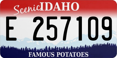 ID license plate E257109