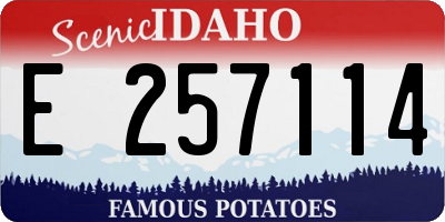ID license plate E257114