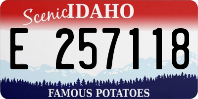 ID license plate E257118