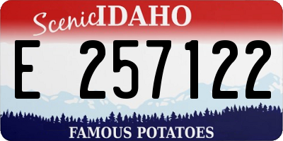 ID license plate E257122