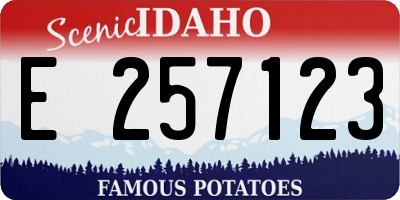 ID license plate E257123