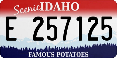 ID license plate E257125