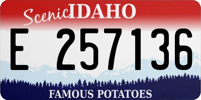 ID license plate E257136