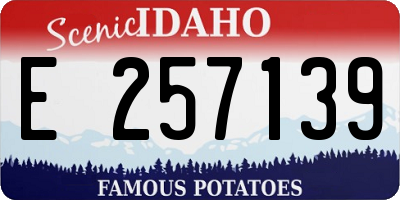 ID license plate E257139