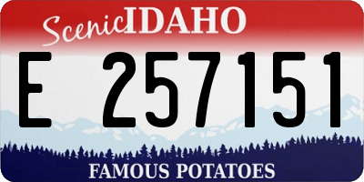 ID license plate E257151