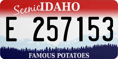 ID license plate E257153