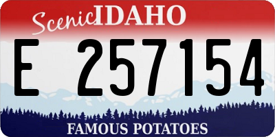 ID license plate E257154