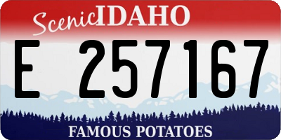 ID license plate E257167