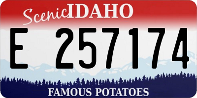 ID license plate E257174