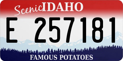 ID license plate E257181