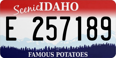 ID license plate E257189