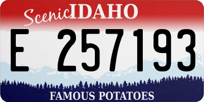 ID license plate E257193