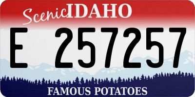 ID license plate E257257