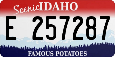 ID license plate E257287