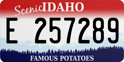 ID license plate E257289