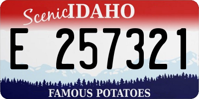 ID license plate E257321