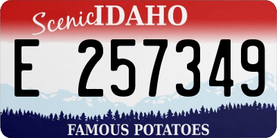 ID license plate E257349