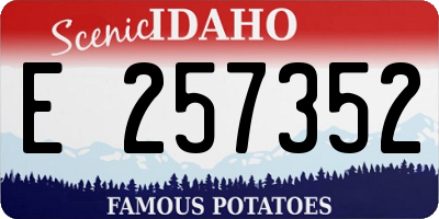 ID license plate E257352