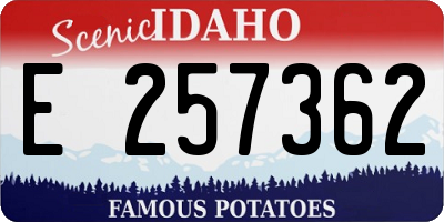 ID license plate E257362
